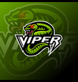 green viper snake mascot logo design vector image vector image