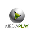 shiny sphere green media play icon logo concept vector image vector image