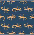 seamless pattern background with lizards vector image