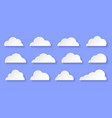 cloudy weather cloud white shapes web storage sign vector image