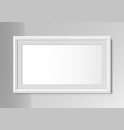realistic white horizontal frame posters on wall vector image vector image