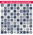 100 seamless patterns background collection vector image vector image