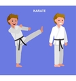 cartoon kid wearing kimono martial art vector image