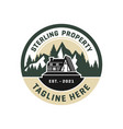 housing on the mountain vintage logo vector image vector image