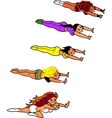 sexy flying supermodels vector image vector image
