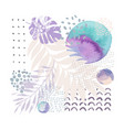 modern with tropical leaves grunge marbling vector image