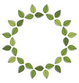 round frame with green leaves vector image vector image