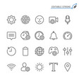 setting line icons editable stroke vector image