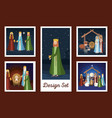 designs set manger characters vector image vector image
