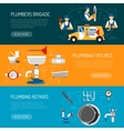 plumbing horizontal banners set vector image vector image