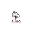 sumo wrestler logo fat overweight man japanese vector image