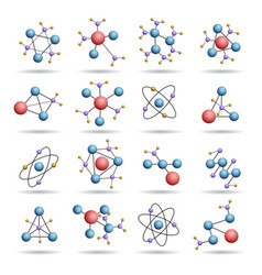 Colourful 3d molecules structures Royalty Free Vector Image