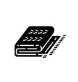 cuddly blanket black glyph icon vector image vector image