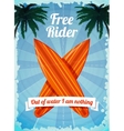 free rider surfboards poster vector image vector image