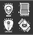 music labels headphones microphone vector image