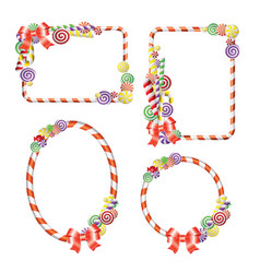 Sweet frame with colorful candies Royalty Free Vector Image