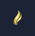 abstract flame gold logo vector image