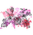 floral element at watercolor background vector image