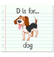 Flashcard letter d is for dog Royalty Free Vector Image