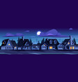 suburb houses at night dark suburban street vector image
