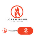 fire logo template flame symbol icon vector image vector image