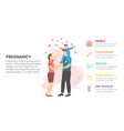 happy couple play with toddler for pregnant vector image
