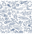 underwater engraving tropic seamless pattern vector image