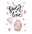 valentines day greeting card with handwritten vector image