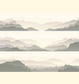 banners of misty mountain range vector image