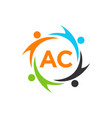charity logo template on letter ac initial unity vector image
