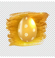 easter egg with paint splash and golden frame vector image