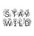 wildflowers in a hand drawn line art style vector image