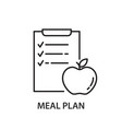 meal plan linear icon vector image