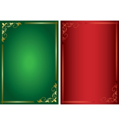 Red background with gold vintage frame Royalty Free Vector