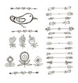 set of hand drawn black doodle design elements vector image