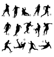 silhouettes of football players vector image