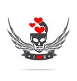 skeleton skull with wing logo emblem element 002 vector image