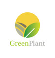 circle green plant logo vector image vector image