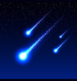 meteor shower in the night sky vector image