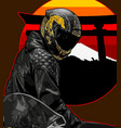 biker on moon background template vector image vector image