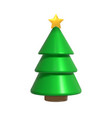 3d christmas sparkling bright tree merry vector image vector image
