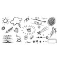 hand drawn set curly swishes swashes swoops vector image