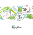 easter eggs pattern happy greeting card vector image