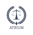 legal company icon justice scales wreath vector image vector image