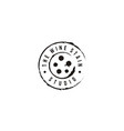 wine stain stamp film reel video movie cinema logo vector image vector image