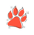 cartoon paw print icon in comic style dog cat vector image