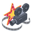 isometric cinema concept movie theatre film vector image vector image