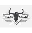 western logo with bull skull vector image vector image