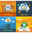cloud service 2x2 design concept vector image