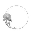 floral round frame hand drawing design flower vector image vector image